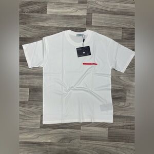 Prada White Piqué T-Shirt XL — New / Never Worn — Authentic